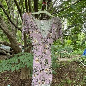 Xhilaration Lavender Floral Maxi Dress